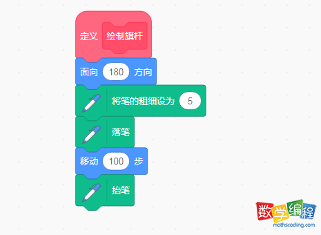 scratch绘制红旗旗杆