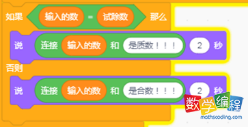 判断输入数是否等于试除数