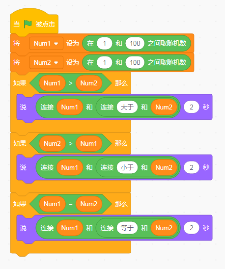 scratch比较2个数字的大小完整代码
