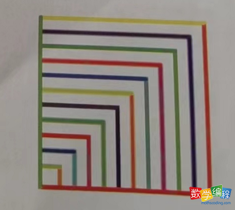 蓝桥杯等考scratch编程题，绘制多个彩色正方形