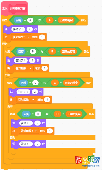 判断作出答案的对错积木