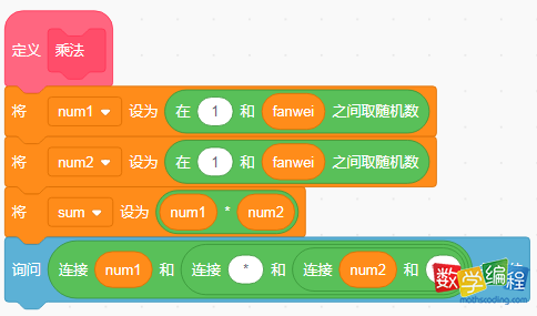 乘法运算积木